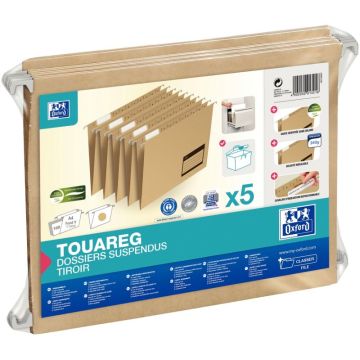 Paquet de 5 dossiers suspendus TOUAREG pour tiroir, dos V