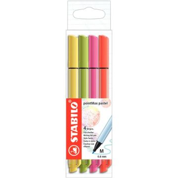 Pochette de 4 feutres Pointmax pastels