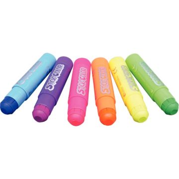 Boite de 6 sticks de gouache coloris Fluo