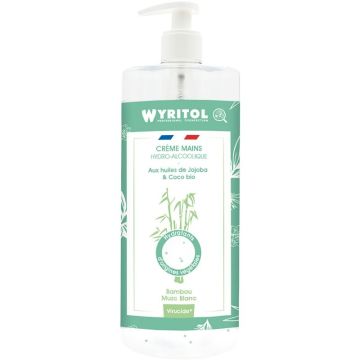 Flacon pompe 500ml crème hydroalcoolique bambou musc blanc