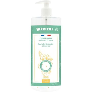 Flacon pompe 500ml crème hydroalcoolique monoï jasmin