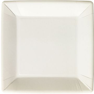 Paquet de 20 assiettes en carton 23x23cm blanches