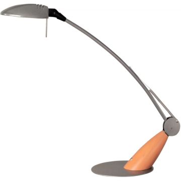 Lampe Swingo acier gris/bois finition chêne naturel