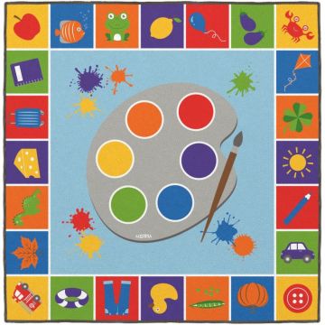 Tapis 200x200cm apprendre les couleurs