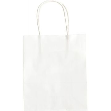 Lot de 20 sacs en kraft blanc, 18x21x8 cm