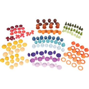 Boite de 168 pièces en bois formes et couleurs assorties