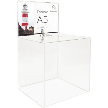 Urne avec porte-affiche A5 21x35,8x21cm