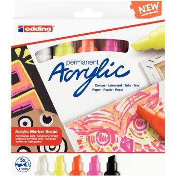 Boîte de 5 marqueurs peinture E-5000 néon