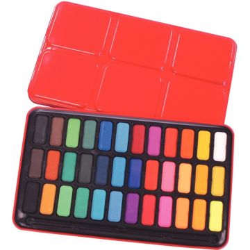 Boîte de 36 godets d'aquarelle