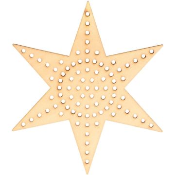 Lot de 4 étoiles à broder en bois