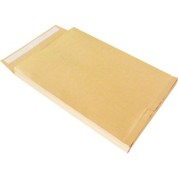Paquet de 25 pochettes kraft armé 260x330mm soufflet 30mm bande siliconée