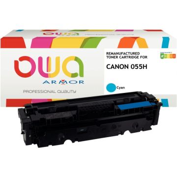Cartouche laser compatible Canon 055H cyan haute capacité
