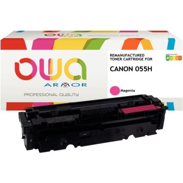 Cartouche laser compatible Canon 055H magenta haute capacité