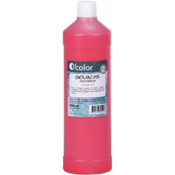 Flacon 1 L de gouache liquide économique O'COLOR coloris rouge vif