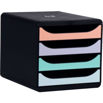 Module 4 tiroirs BIGBOX noir/pastel