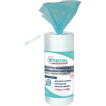Boite de 200 lingettes désinfectantes agroalimentaire bleues
