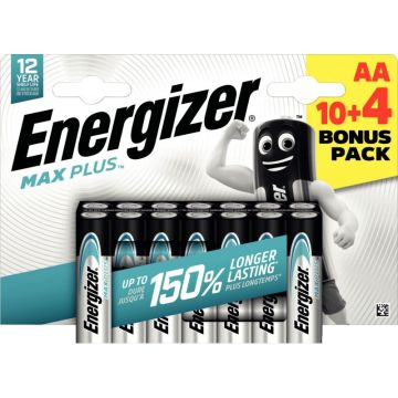 Blister 10+4 piles 1,5V Max Plus AA