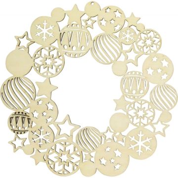 Couronne de Noël en bois diamètre 22 cm