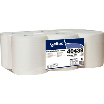 Lot de 6 bobines d'essuie-mains 2 plis blanc