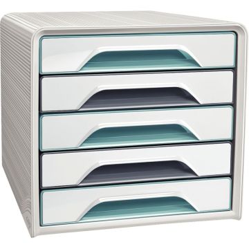 Module 5 tiroirs SMOOVE blanc/riviera