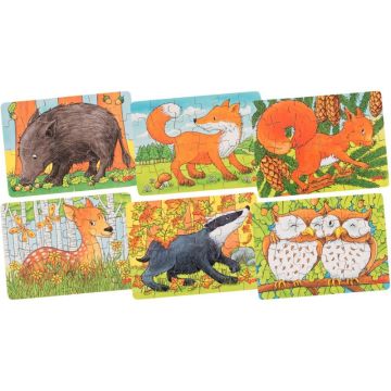 Lot de 18 puzzles en bois 24 pièces, les animaux du monde