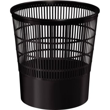 Corbeille à papier en plastique ajourée 16L noire