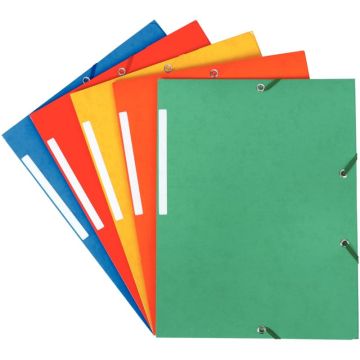 Lot de 5 chemises 3 rabats à élastiques, coloris assortis