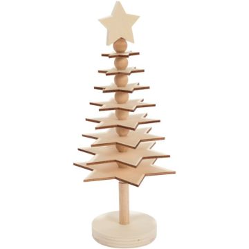 Lot de 10 sapins étoiles à monter en bois