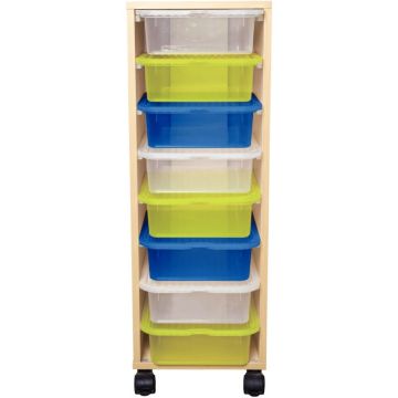 Meuble + 8 bacs en plastique hauteur 97cm