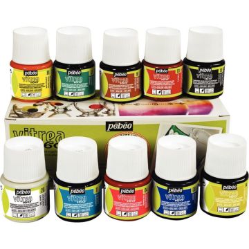 Boite de 10 flacons 45ml de peinture VITREA 160