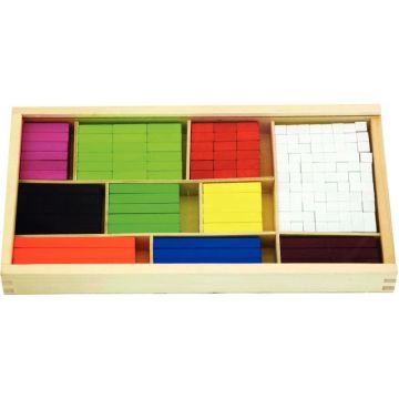 Coffret de 308 réglettes en bois 10 couleurs