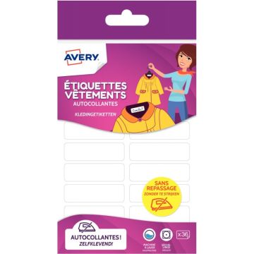 Pochette de 36 étiquettes vêtements blanc