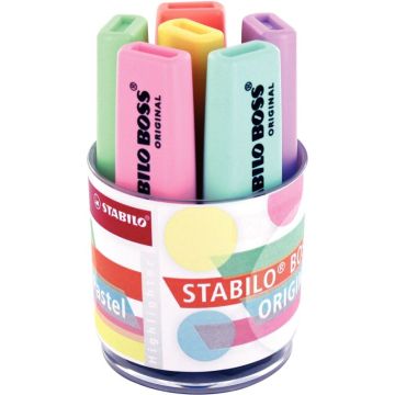 Pot de 6 surligneurs Boss pastels assotis
