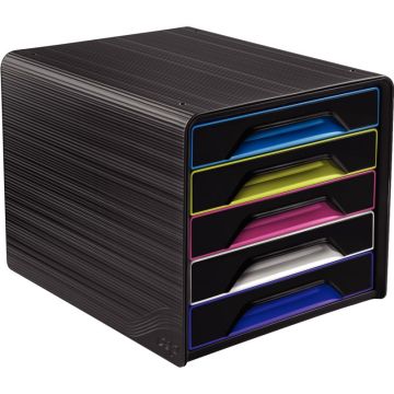 Module 5 tiroirs SMOOVE noir/arlequin