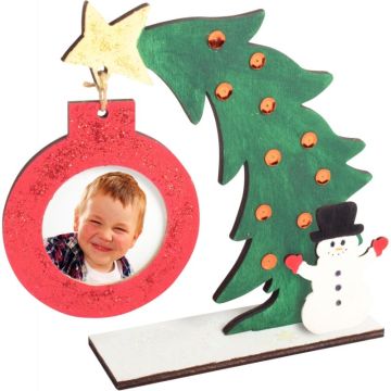 Lot de 5 porte-photos Noël en bois