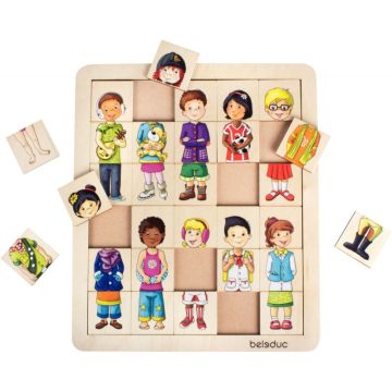 Encastrement en bois 30 pièces, les enfants du monde