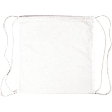 Lot de 10 sacs à dos en coton blanc avec cordon, grand modèle