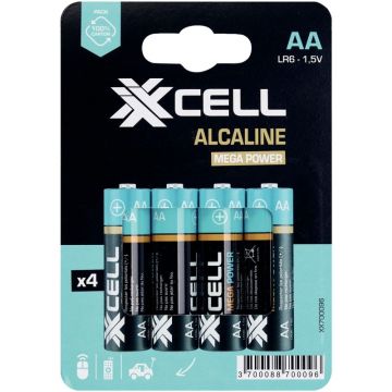 Blister de 4 piles 1.5V LR06 alcaline XXCELL