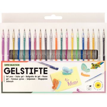 Pochette de 20 stylos gel fantaisie assortis