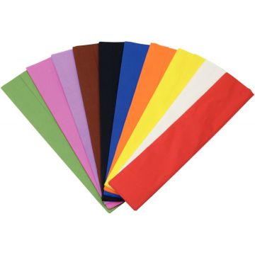 Paquet de 10 feuilles crépon ordinaire 200x50 cm rouge