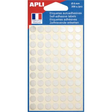Sachet de 308 pastilles adhésives diamètre 8 mm argent