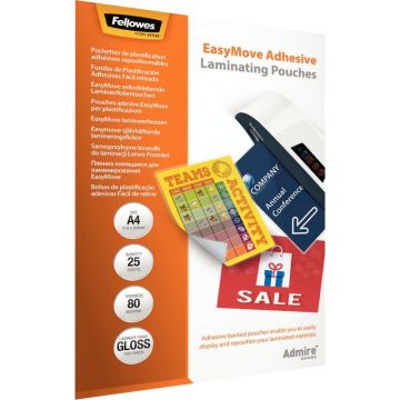 Pack de 25 pochettes de plastification à chaud A4 adhésif