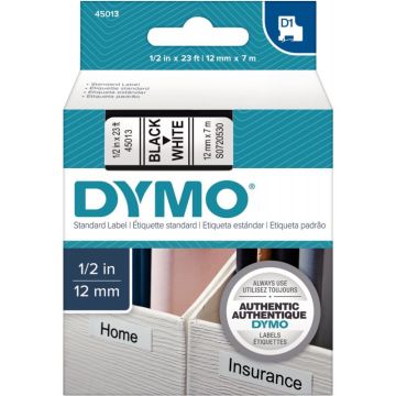 Recharge DYMO D1 12 mm x 7 m noir et blanc