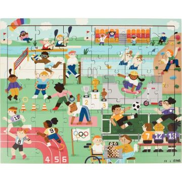 Puzzle à cadre 72 pièces en bois, les sports d'été