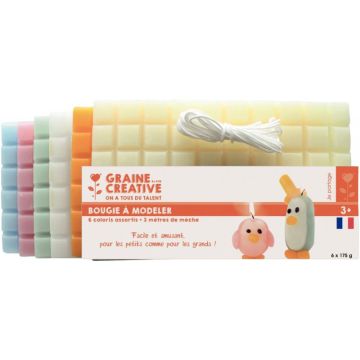 Lot de 6 plaques de cire à modeler, teintes pastel