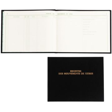 Registre des mouvements de titres, 100 pages format 240 x 320 mm à l'Italienne
