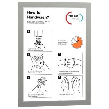 Sac de 2 cadres d'affichage A4 adhésif repositionnable avec contour magnétique argent