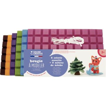 Lot de 6 plaques de cire à modeler, teintes fun