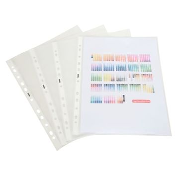 Boîte de 100 pochettes perforées en polypropylène lisse 9/100ème