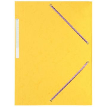 Chemise 3 rabats à élastiques en carte lustrée 590g, coloris jaune